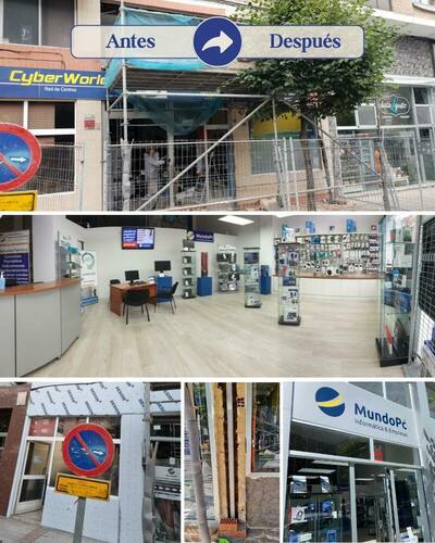 Reforma del local comercial de la tienda de informática MundoPC de Gijón