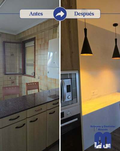 Reforma integral de piso con cocina moderna y baños renovados en Gijón