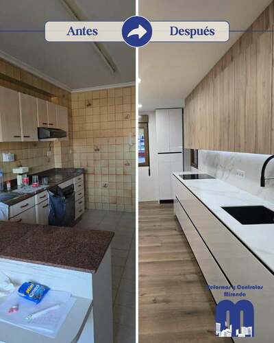 Reforma integral de piso con cocina moderna y baños renovados en Gijón