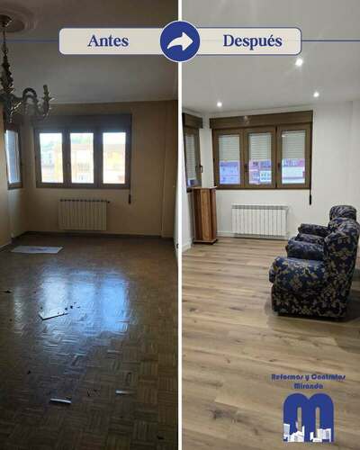 Reforma integral de piso con cocina moderna y baños renovados en Gijón