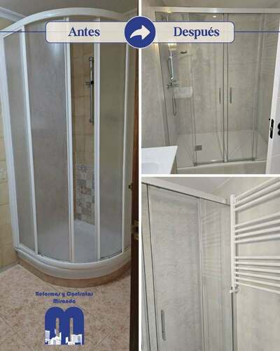 Antes y después Baños de los Años 70 - Reforma completa en piso de Gijón