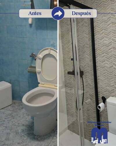 Antes y después Baños de los Años 70 - Reforma completa en piso de Gijón
